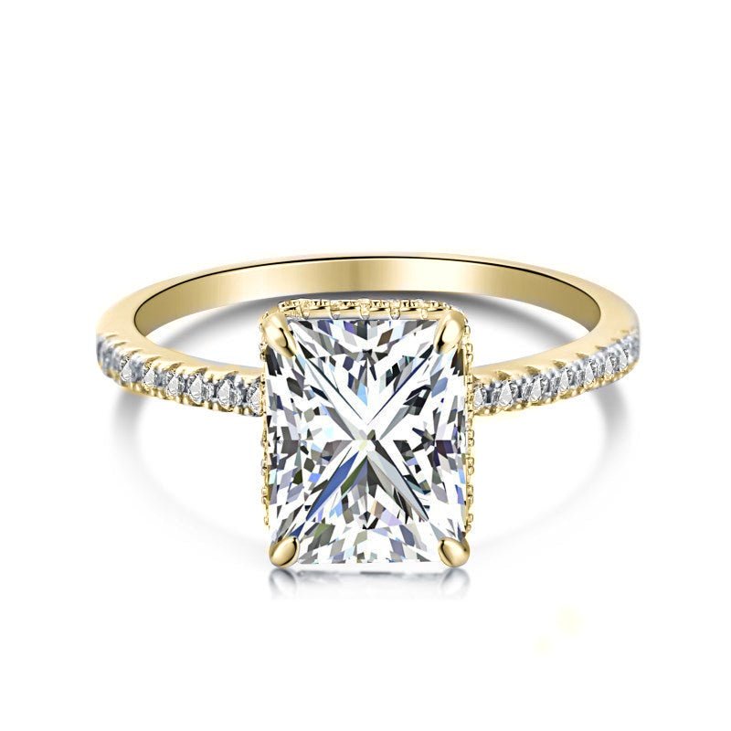 Ensemble Nuptial "Lumière Éternelle" – Solitaire Radiant & Alliance Or 18K