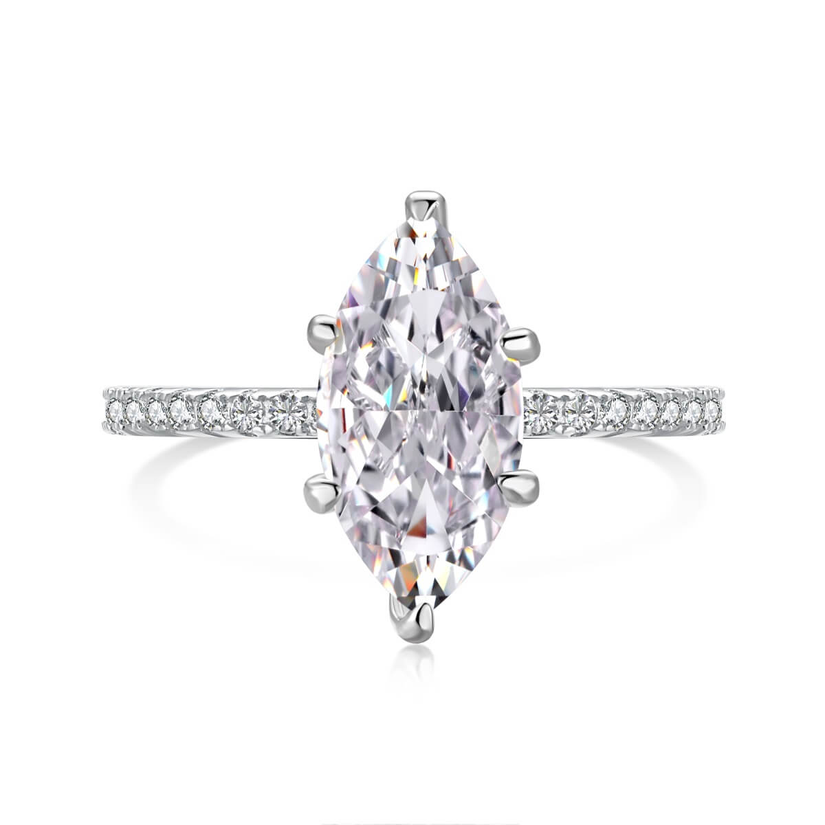 Solitaire Marquise "Éclat Royal" – Or 18k & Pavé Étincelant