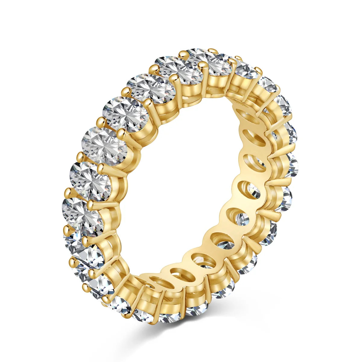 Alliance Éternité "Ovale Royal" – Argent Rhodié & Zirconiums 5A