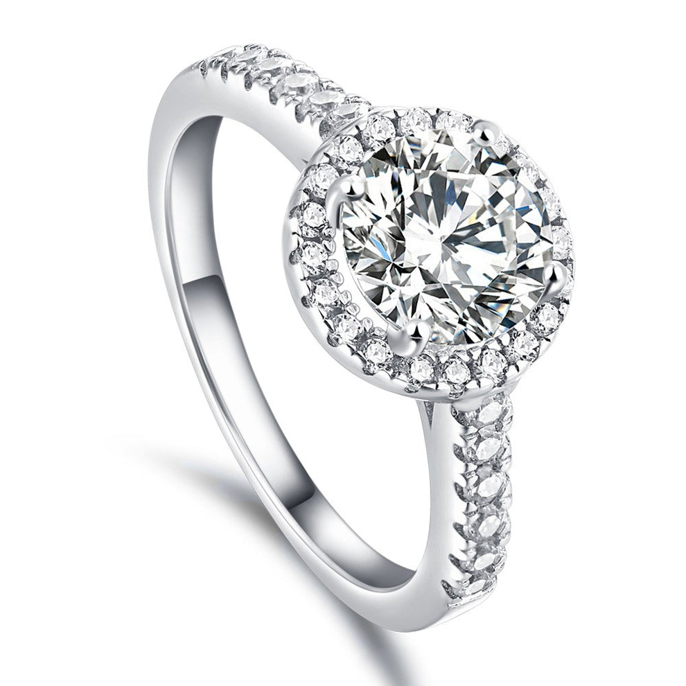Bague "Halo Céleste" – Éclat Diamant & Pavé Scintillant