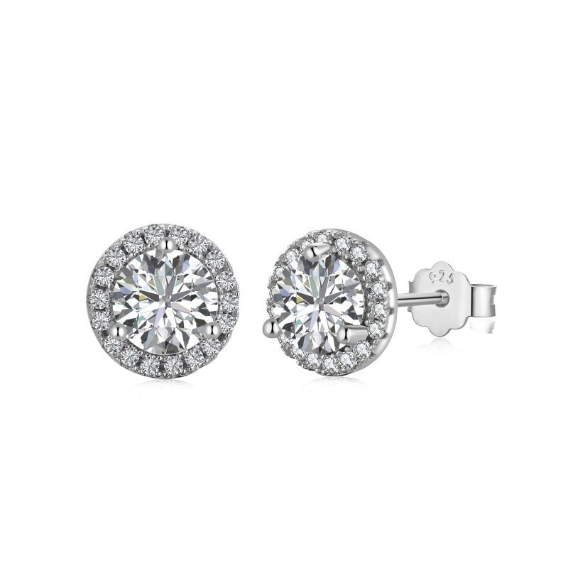 Boucles d’Oreilles Halo Élégance – Zirconium Haute Brillance