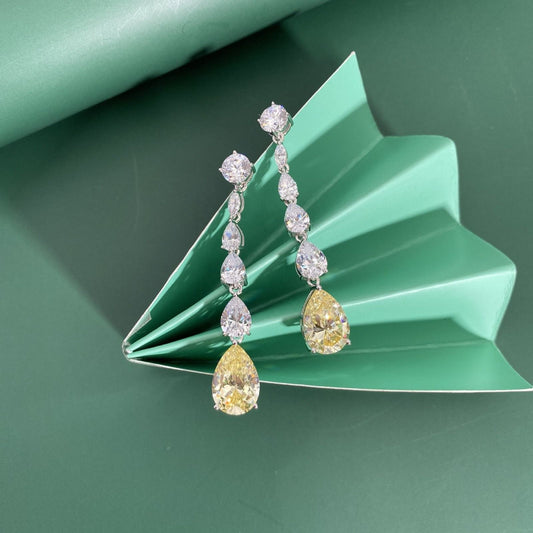 Boucles d'oreilles percées jaune saphir raffinées💎