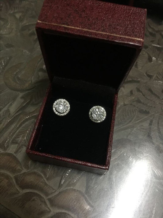 Boucles d’Oreilles Halo Élégance – Zirconium Haute Brillance