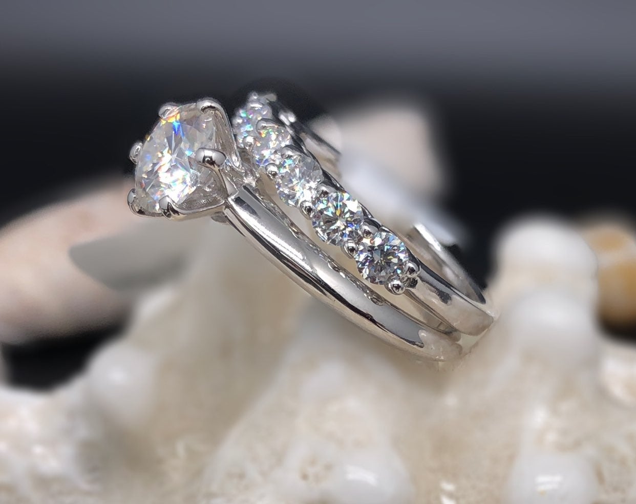 Ensemble Bagues Éternité & Solitaire – Éclat Prestige en Or 18k