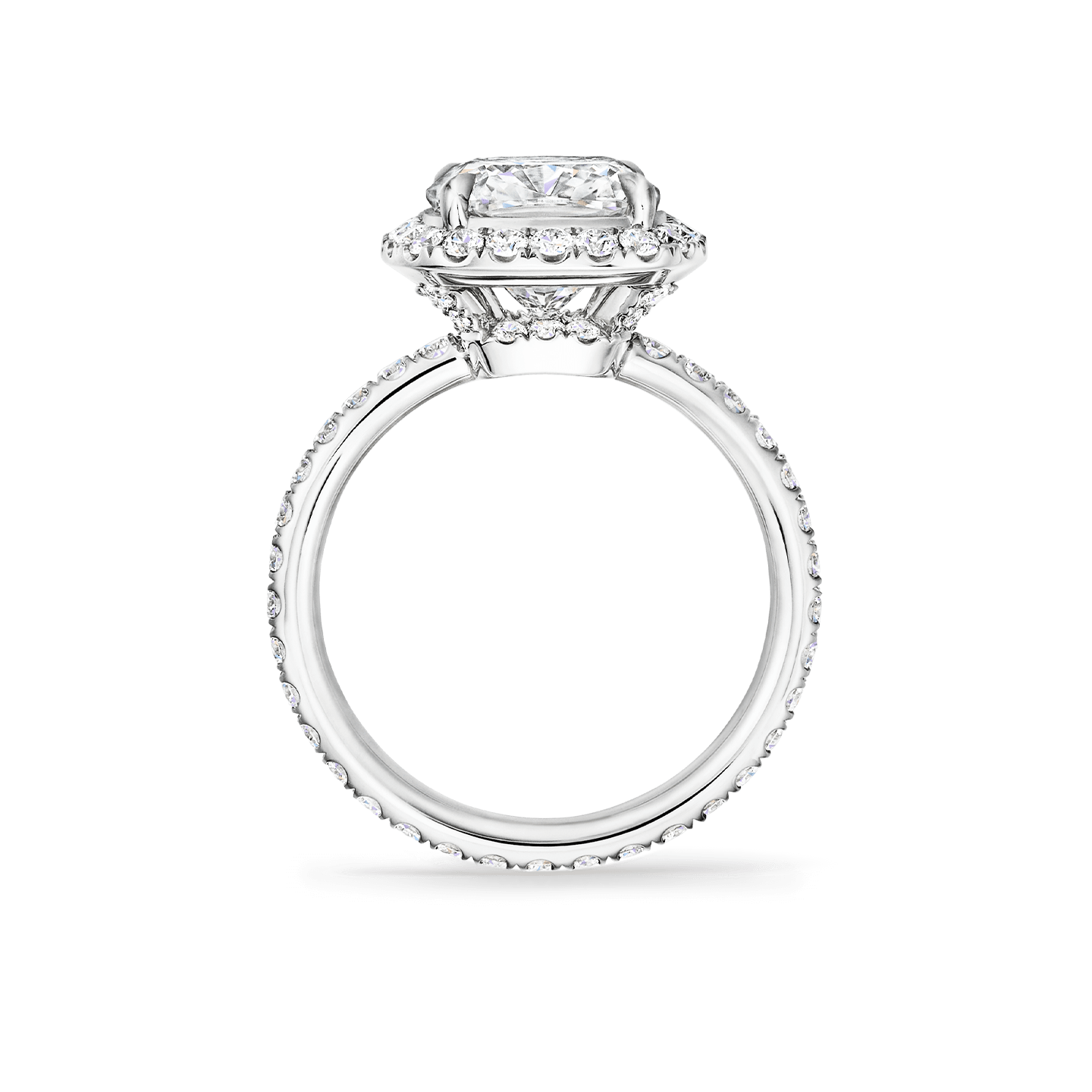 Bague "Éclat Impérial" – Halo Coussin & Solitaire de Luxe