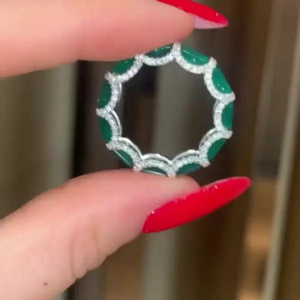 Bague Éternité Émeraude – 5.5 Carats Coupe Emerald